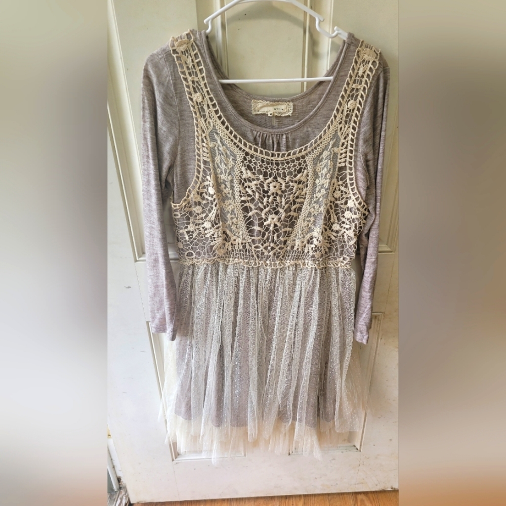 Tan and Brown Boho Dress
